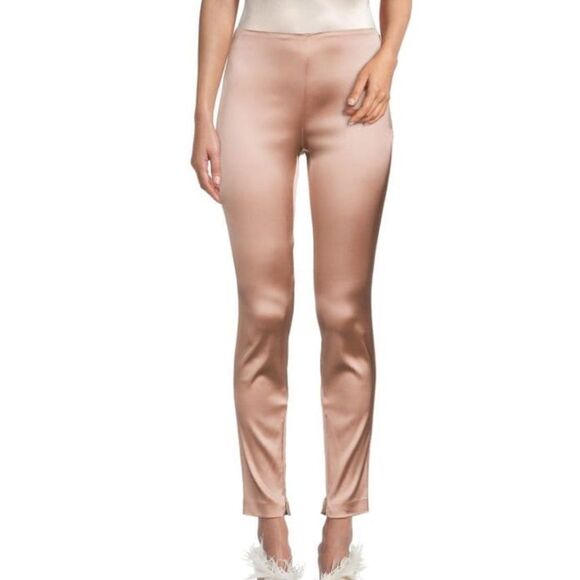 Theory Blush pink  Satin High Waist Legging Zippered Ankle Pants - Picture 1 of 7